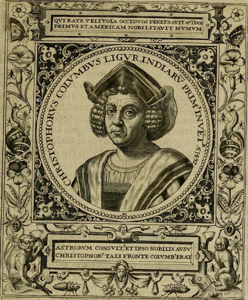 An illustration from Americae pars qvinta Nobilis & admiratione plena Hieronymi Bezoni Mediolanensis, secundae sectionis hiã. Hispanorum : tùm in Nigrittas seruos suos, tùm in Indos crudelitatem, Gallorumq pirataru de Hispanis toties reportata spolia : aduentu item Hispanoru in Nouam Indiæ continentis Hispaniam, eorumq contra incolas eius regionis sæuitiam explicans addita ad singula fere capita scholia, in quibus res Indiæ luculenter exponuntur : accessit præterea tabula chorographica nouæ Hispaniæ in India Occidentalj : ad invictis Rvdolph II ... omnia elegantibus figuris in aes incisis expressa, 1595, leaf 4