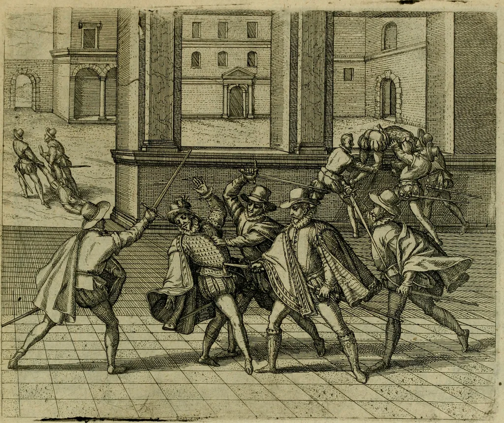 An illustration from Americae pars sexta, siue, Historiæ ab Hieronymo Bezono Mediolanese scriptæ, sectio tertia : res nõ minus nobiles & admiratione plenas continens, quàm præcedentes duæ : in hac enim reperies, qua ratione Hispani opuletissimas illas Peruäni regni prouincias occuparint, capto Rege Atabaliba : deide orta inter ipsos Hispanos in eo regno ciuilia bella : additus est breuis de fortunatis insulis cõmentariolus in duo capita distinctus : item additiones ad singula capita historiam illustrantes : accesit Perväni regni chorographica tabula ... : omnia elegantibus figuris in æs incisis expressa ;, 1596, leaf 144