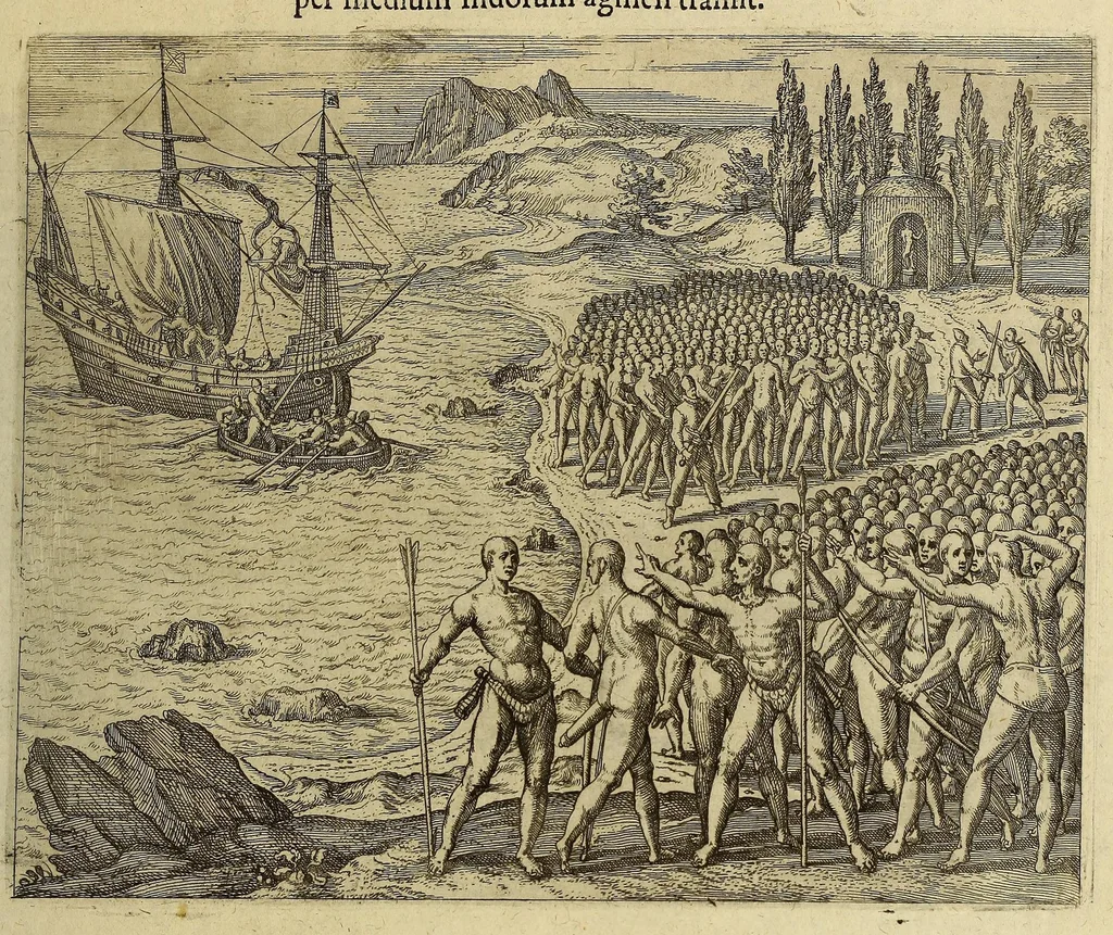 An illustration from Americae pars sexta., 1596, leaf 123