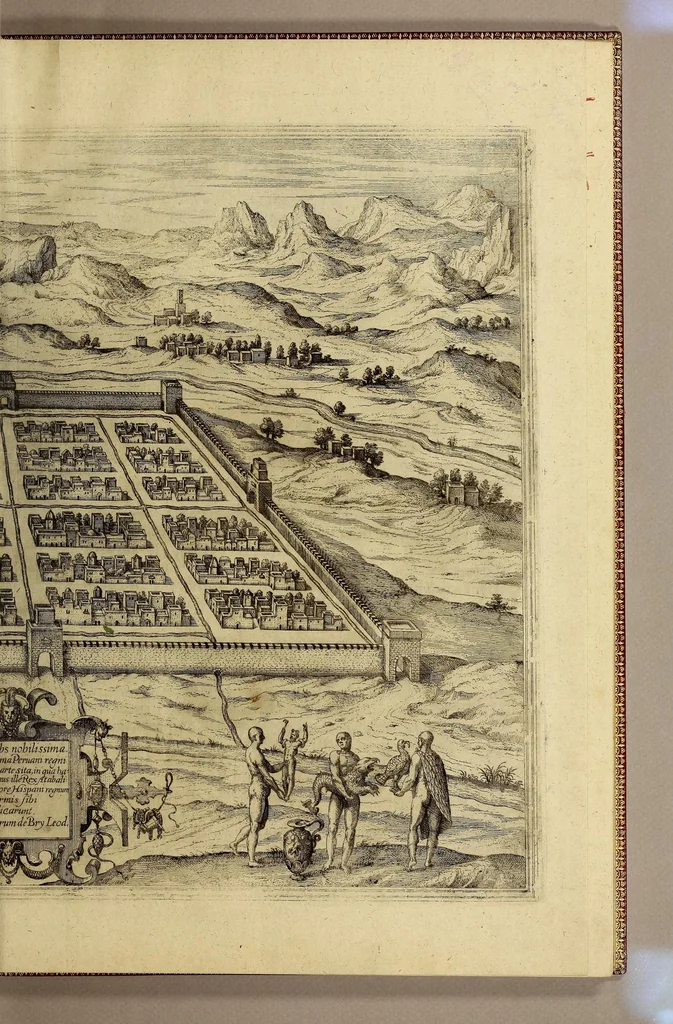 An illustration from Americae pars sexta., 1596, leaf 13
