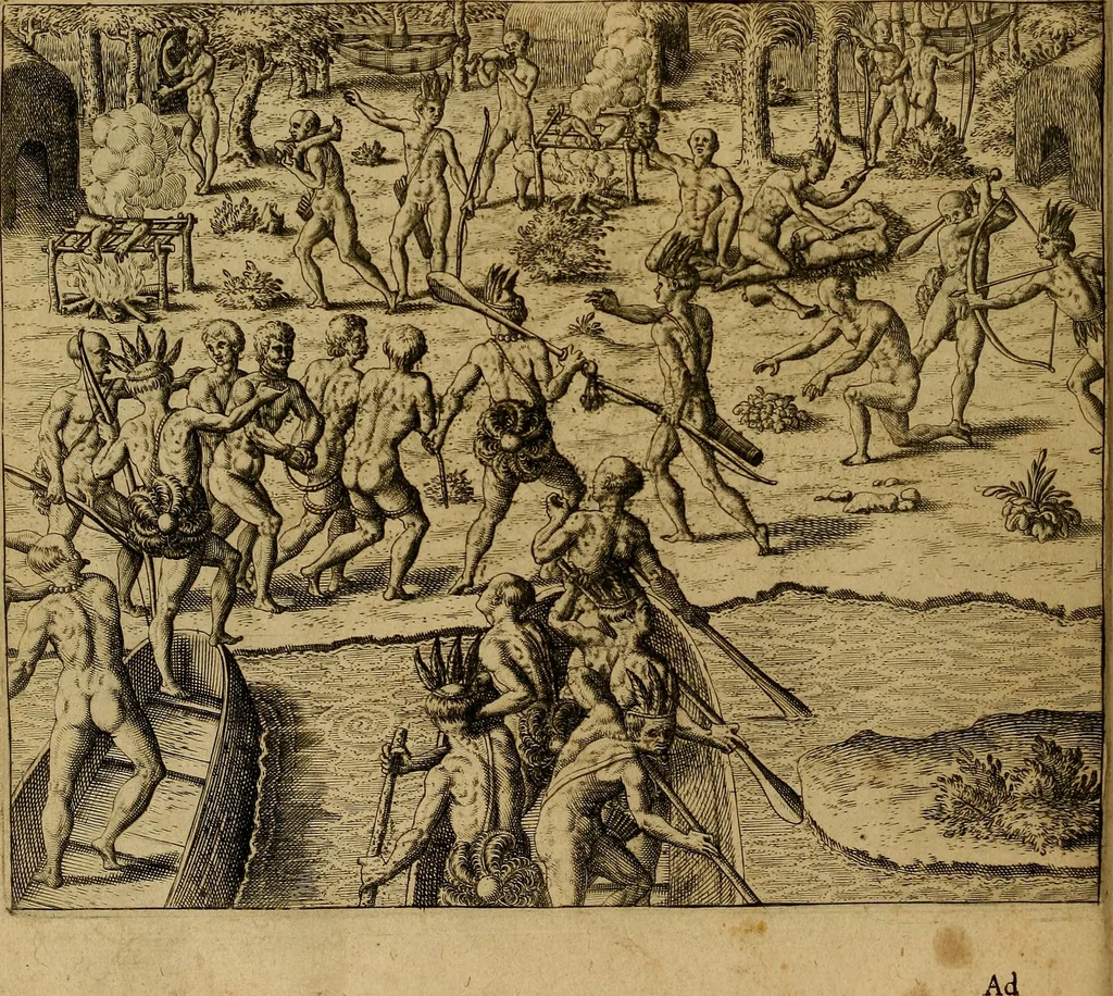 An illustration from Americae tertia pars : memorabile provinciæ Brasiliæ historiam contines, 1592, leaf 101
