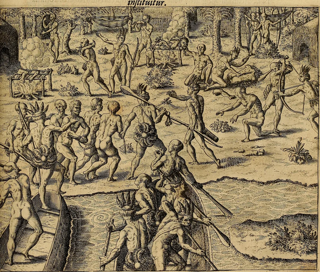 An illustration from Americae tertia pars : memorabile provinciæ Brasiliæ historiam contines, 1592, leaf 110