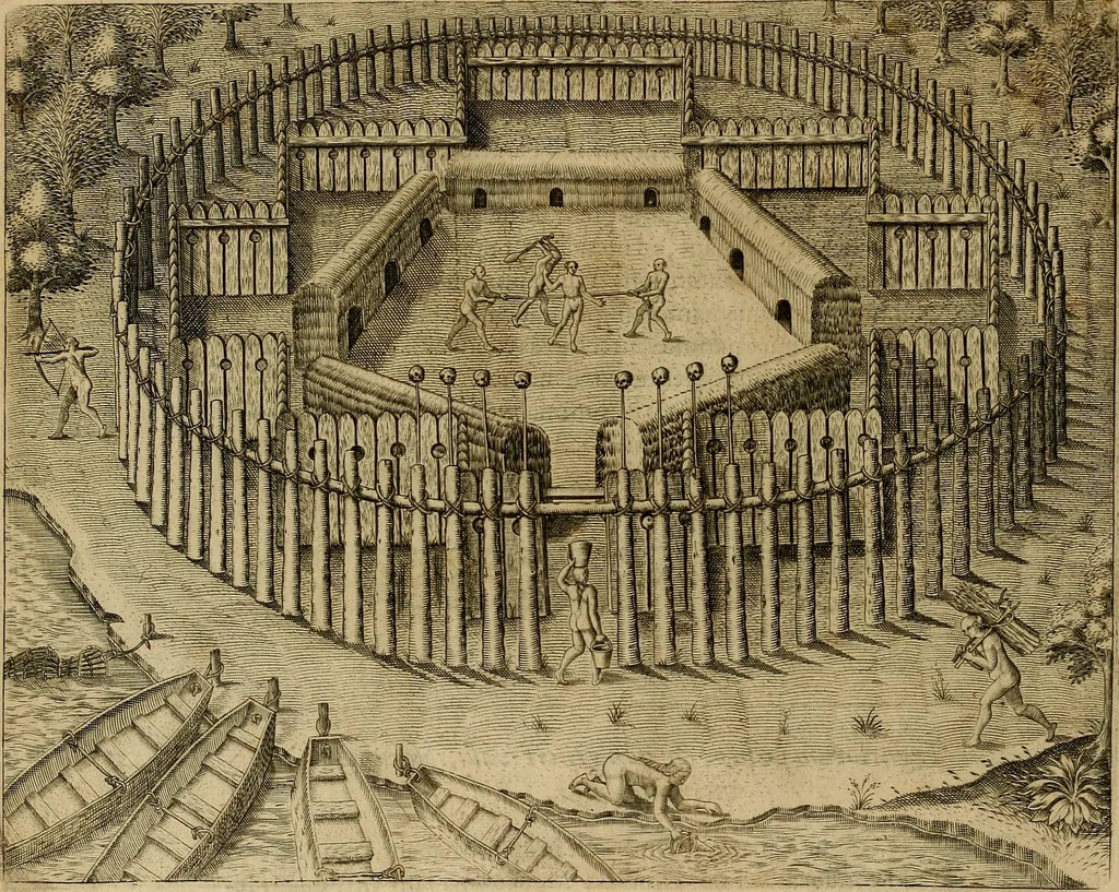 An illustration from Americae tertia pars : memorabile provinciæ Brasiliæ historiam contines, 1592, leaf 127