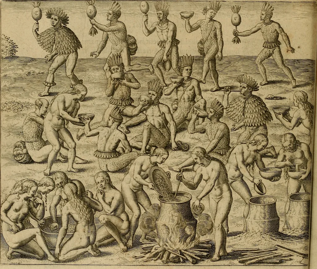 An illustration from Americae tertia pars : memorabile provinciæ Brasiliæ historiam contines, 1592, leaf 133