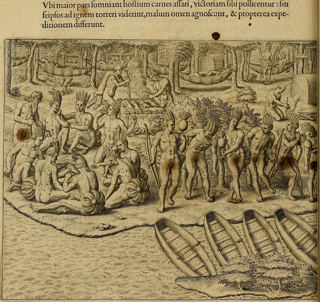 An illustration from Americae tertia pars : memorabile provinciæ Brasiliæ historiam contines, 1592, leaf 141
