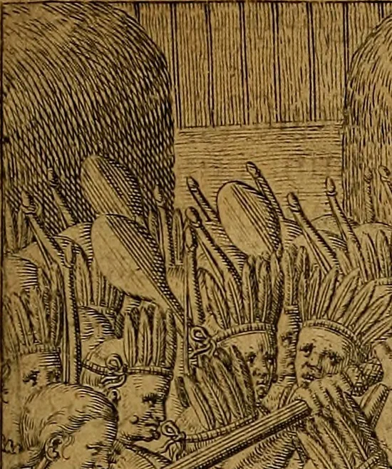 An illustration from Americae tertia pars : memorabile provinciæ Brasiliæ historiam contines, 1592, leaf 146