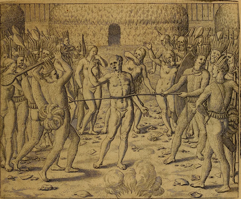 An illustration from Americae tertia pars : memorabile provinciæ Brasiliæ historiam contines, 1592, leaf 146