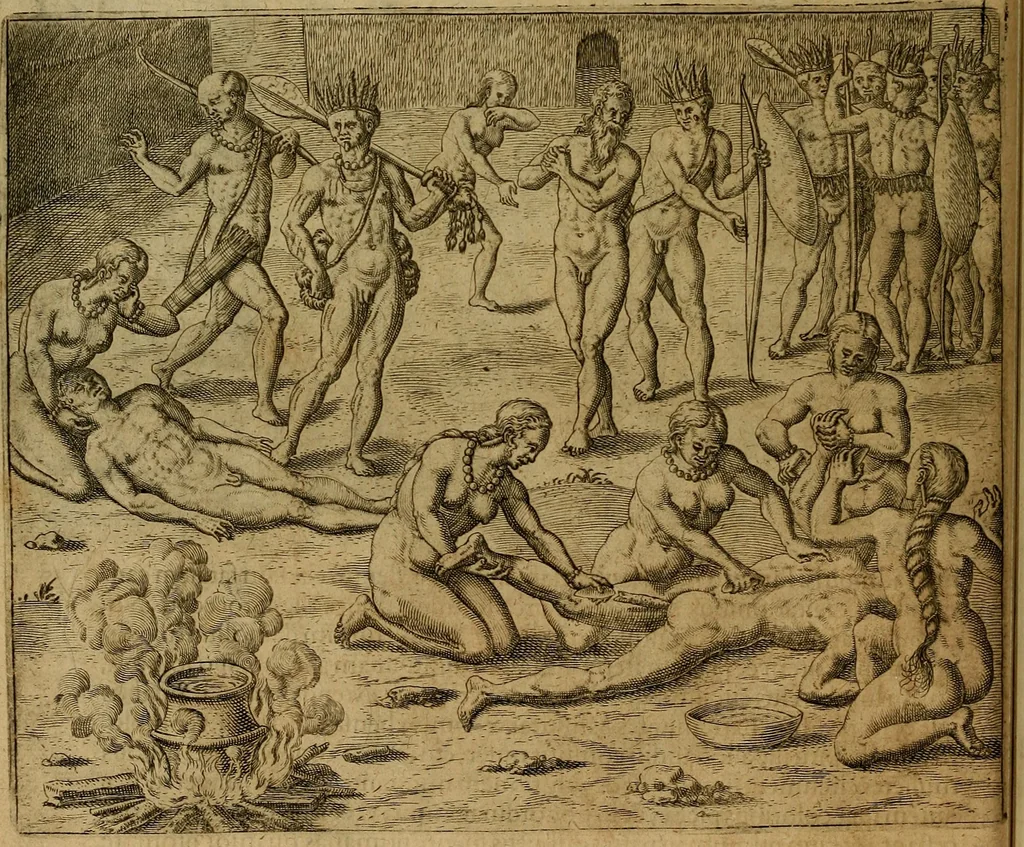 An illustration from Americae tertia pars : memorabile provinciæ Brasiliæ historiam contines, 1592, leaf 147