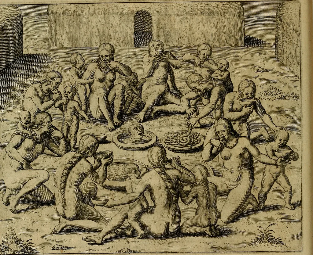 An illustration from Americae tertia pars : memorabile provinciæ Brasiliæ historiam contines, 1592, leaf 149