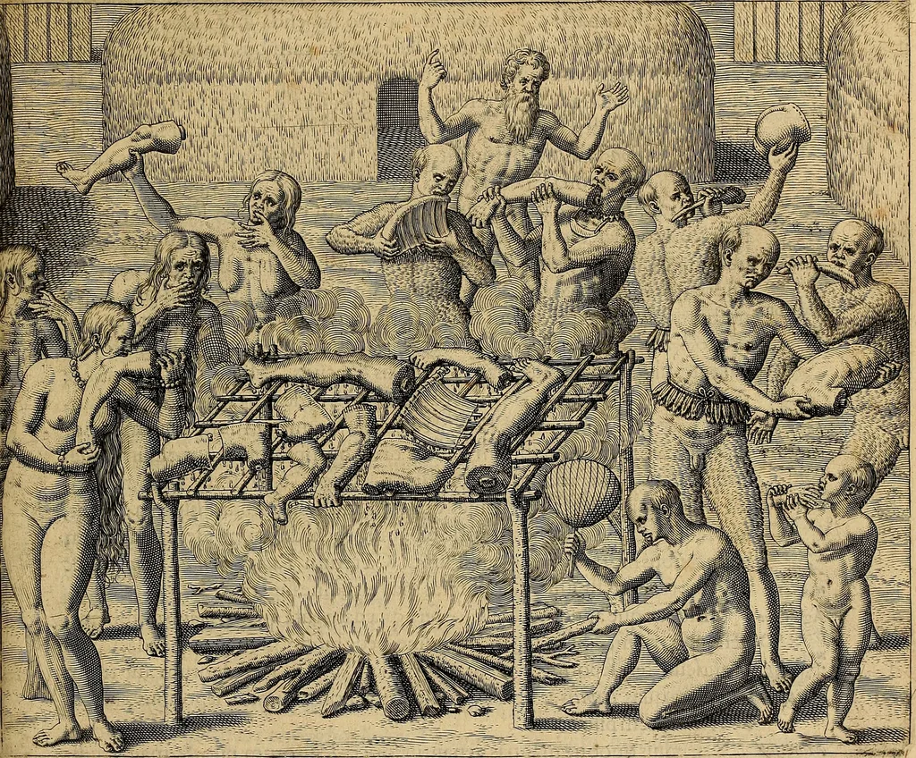 An illustration from Americae tertia pars : memorabile provinciæ Brasiliæ historiam contines, 1592, leaf 200