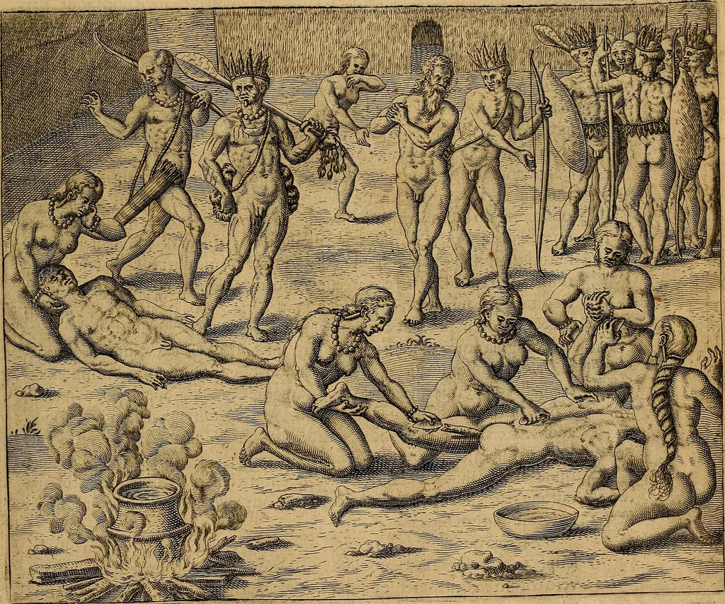 An illustration from Americae tertia pars : memorabile provinciæ Brasiliæ historiam contines, 1592, leaf 234