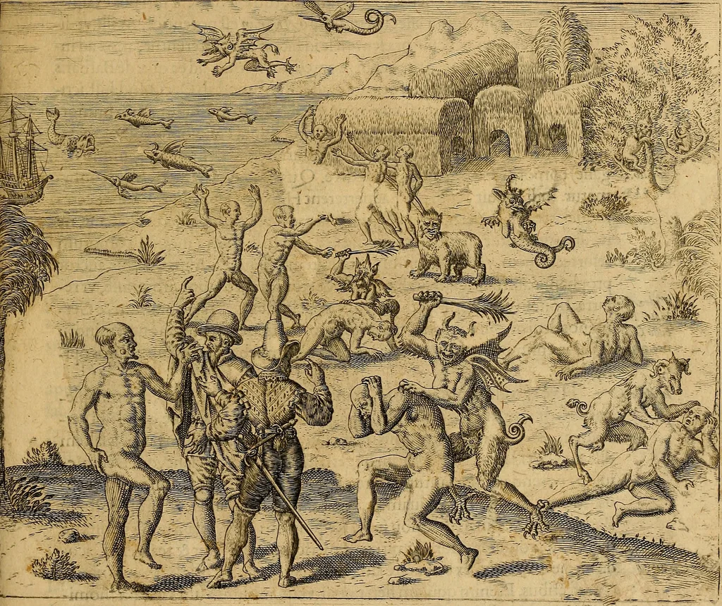 An illustration from Americae tertia pars : memorabile provinciæ Brasiliæ historiam contines, 1592, leaf 244