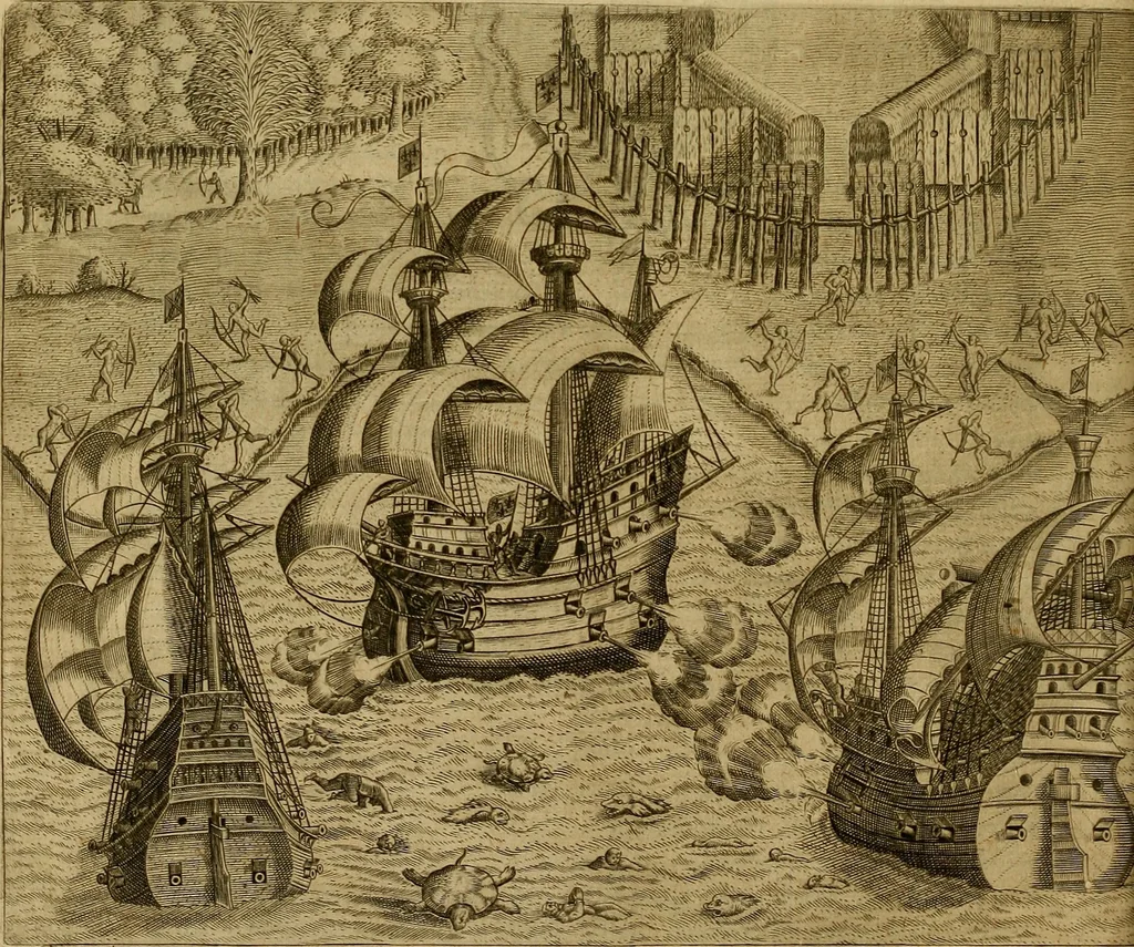 An illustration from Americae tertia pars : memorabile provinciæ Brasiliæ historiam contines, 1592, leaf 31
