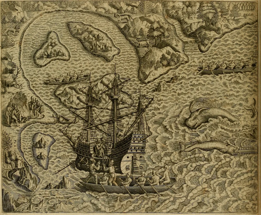 An illustration from Americae tertia pars : memorabile provinciæ Brasiliæ historiam contines, 1592, leaf 35