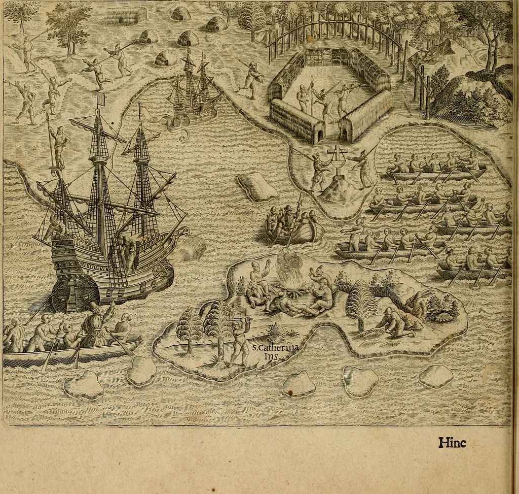 An illustration from Americae tertia pars : memorabile provinciæ Brasiliæ historiam contines, 1592, leaf 39