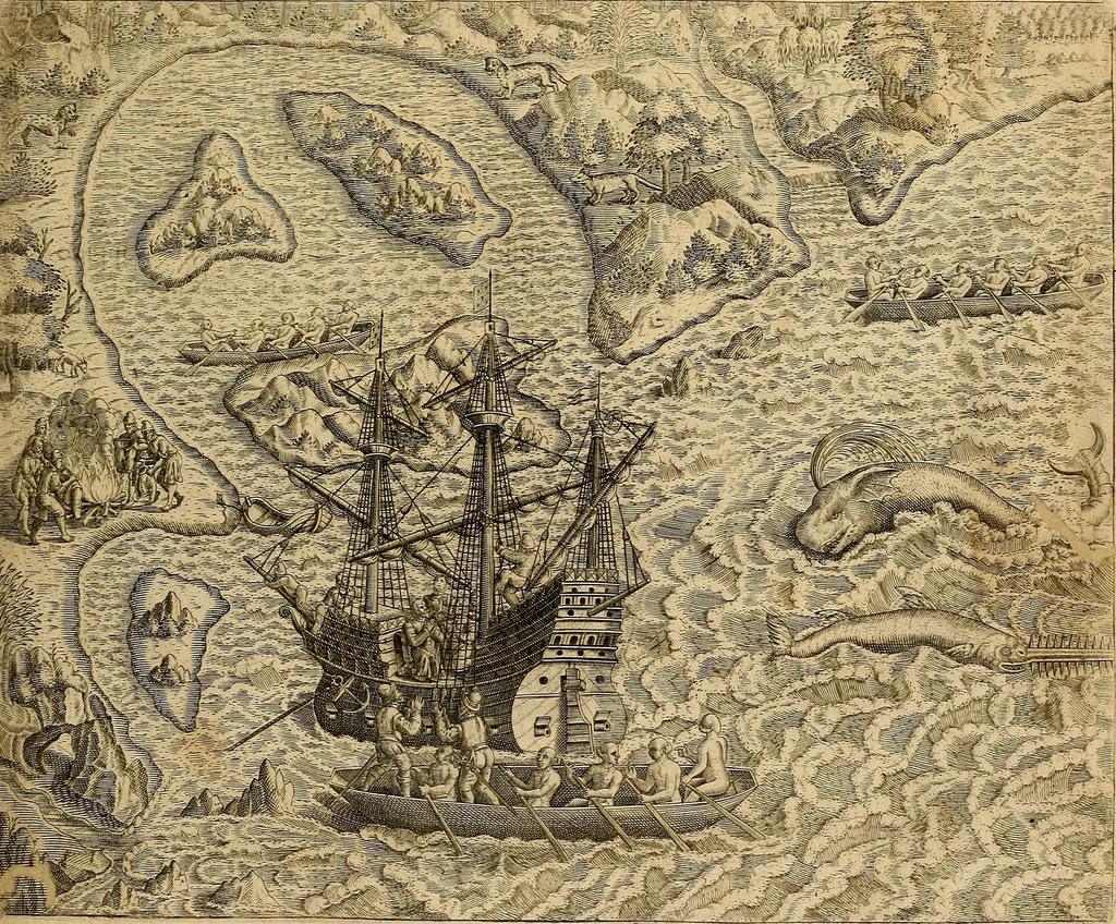 An illustration from Americae tertia pars : memorabile provinciæ Brasiliæ historiam contines, 1592, leaf 42