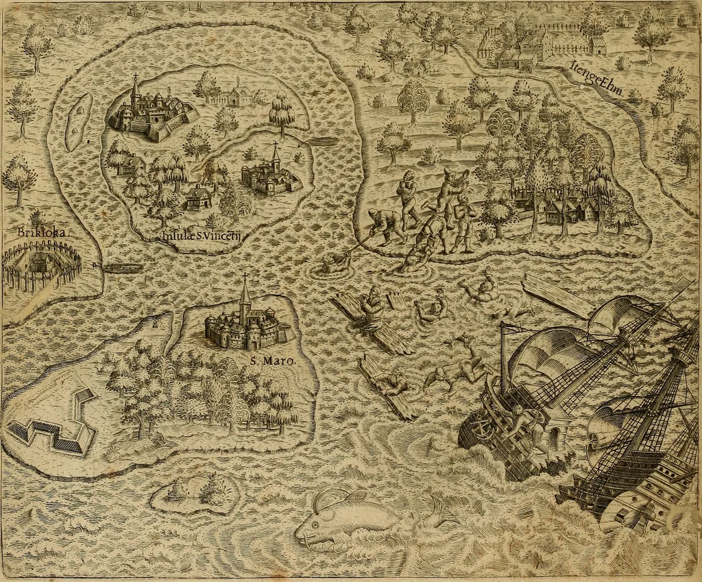 An illustration from Americae tertia pars : memorabile provinciæ Brasiliæ historiam contines, 1592, leaf 45