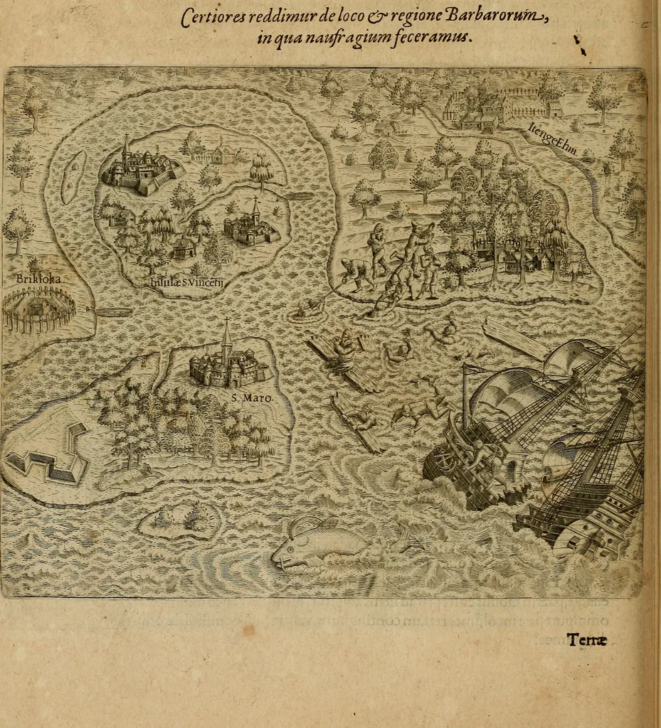 An illustration from Americae tertia pars : memorabile provinciæ Brasiliæ historiam contines, 1592, leaf 47