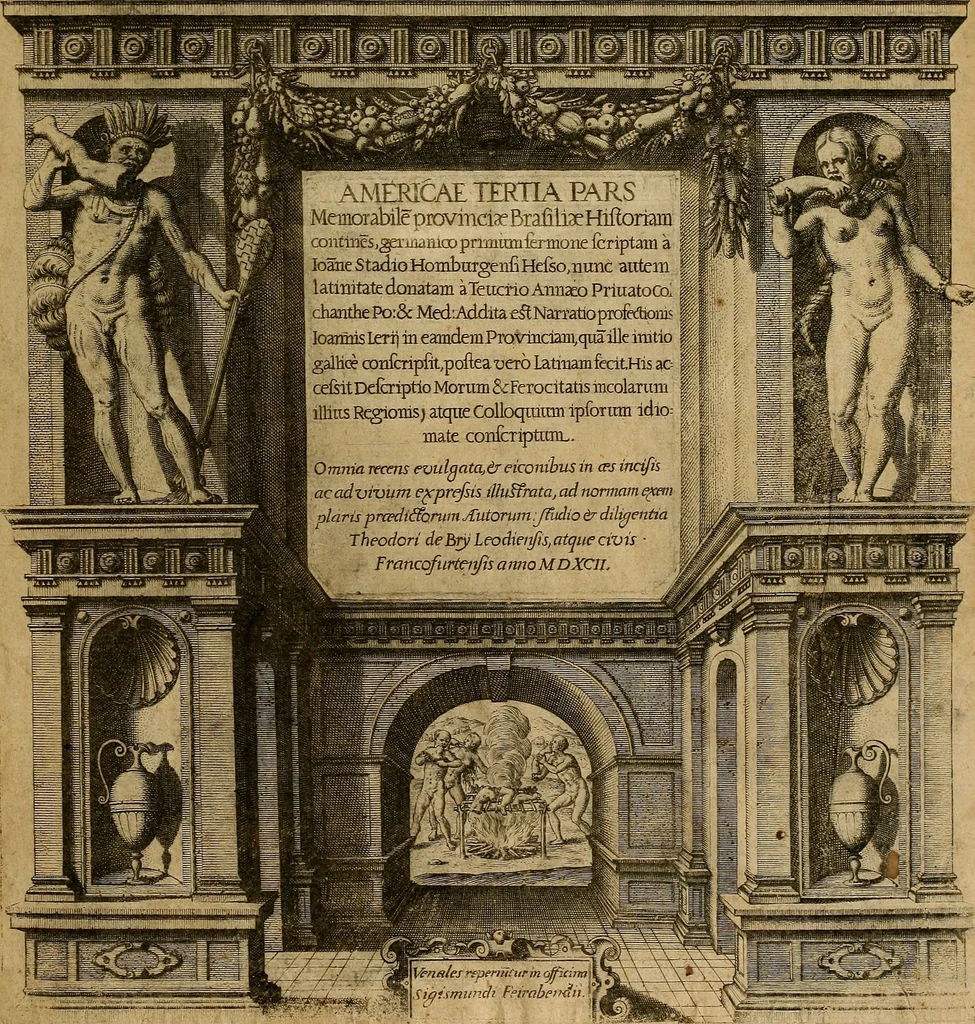 An illustration from Americae tertia pars : memorabile provinciæ Brasiliæ historiam contines, 1592, leaf 6