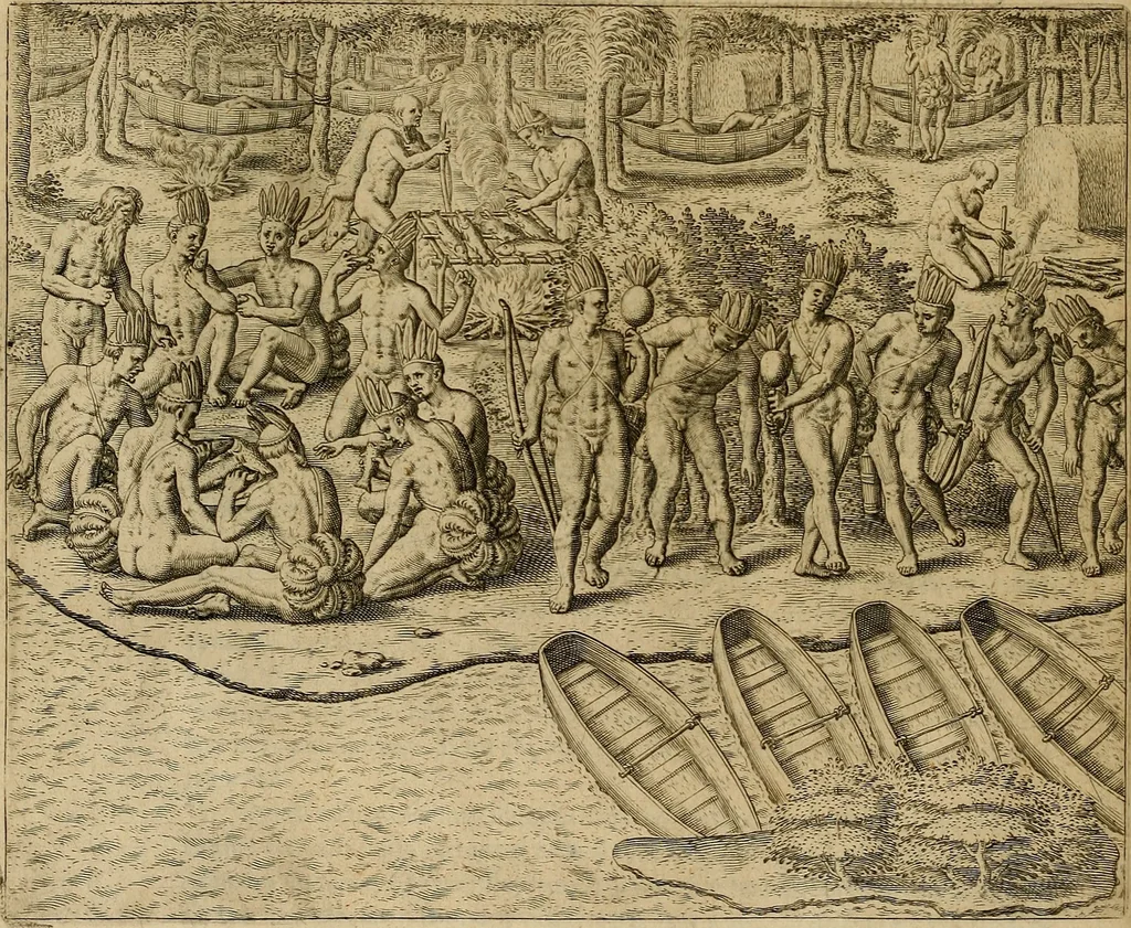 An illustration from Americae tertia pars : memorabile provinciæ Brasiliæ historiam contines, 1592, leaf 87