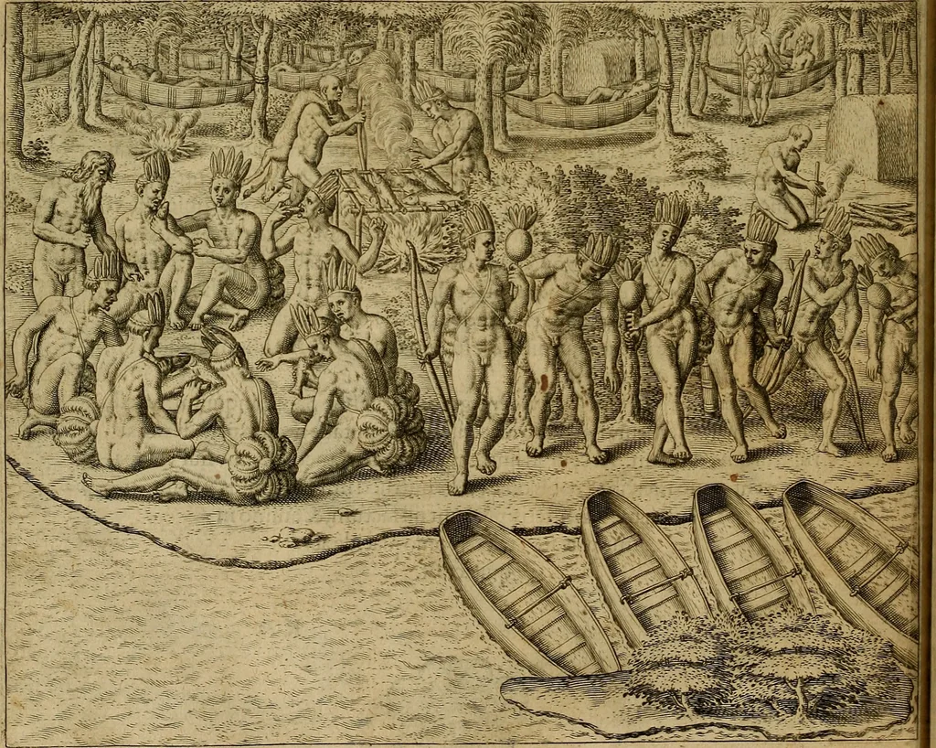 An illustration from Americae tertia pars : memorabile provinciæ Brasiliæ historiam contines, 1592, leaf 97