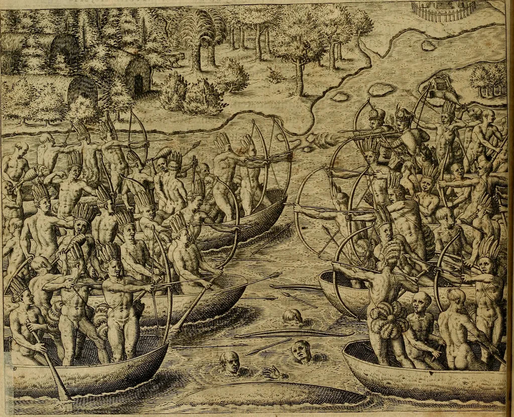 An illustration from Americae tertia pars : memorabile provinciæ Brasiliæ historiam contines, 1592, leaf 99
