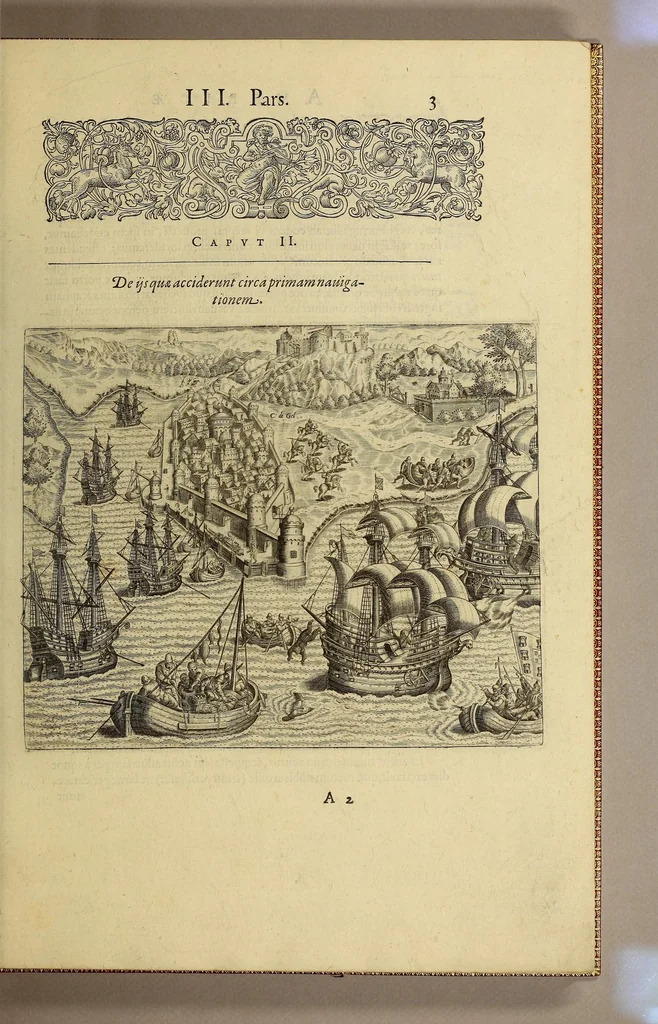 An illustration from Americae tertia pars Memorabile[m] provinciae Brasiliae historiam contine[n]s, Germanico primùm sermone scriptam à Ioa[n]ne Stadio Homburgensi Hesso, nunc autem Latinitate donatam à Teucrio Annaeo Priuato Colchanthe Po: & Med: addita est narratio profectionis Ioannis Lerij in eamdem provinciam, qua[m] ille initio Gallicè conscripsit, postea verò Latinam fecit. : His accessit descriptio morum & ferocitatis incolarum illius regionis, atque colloquium ipsorum idiomate conscriptum., 1592, leaf 37