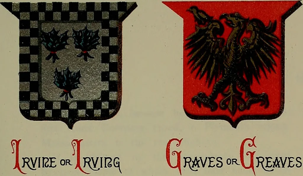 An illustration from America heraldica : a compilation of coats of arms, crests and mottoes of prominent American families settled in this country before 1800, 1889, leaf 100