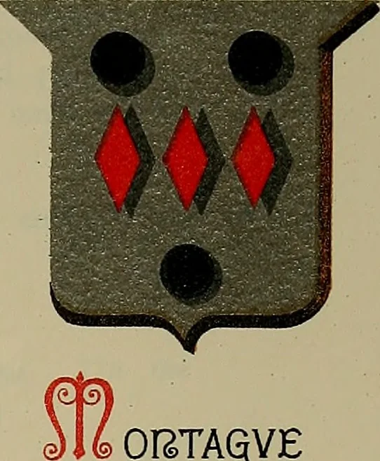 An illustration from America heraldica : a compilation of coats of arms, crests and mottoes of prominent American families settled in this country before 1800, 1889, leaf 100