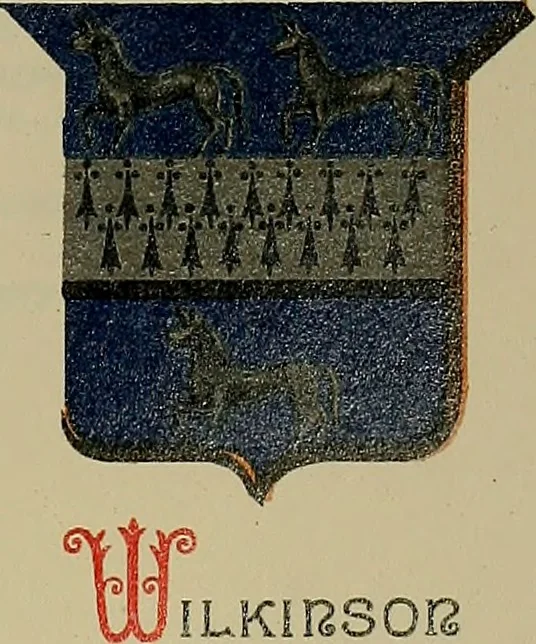 An illustration from America heraldica : a compilation of coats of arms, crests and mottoes of prominent American families settled in this country before 1800, 1889, leaf 100