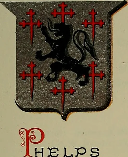 An illustration from America heraldica : a compilation of coats of arms, crests and mottoes of prominent American families settled in this country before 1800, 1889, leaf 108