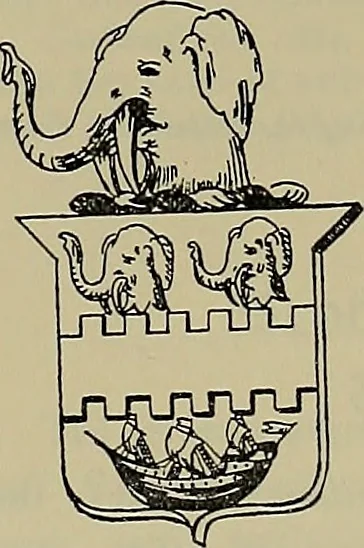 An illustration from America heraldica : a compilation of coats of arms, crests and mottoes of prominent American families settled in this country before 1800, 1889, leaf 110