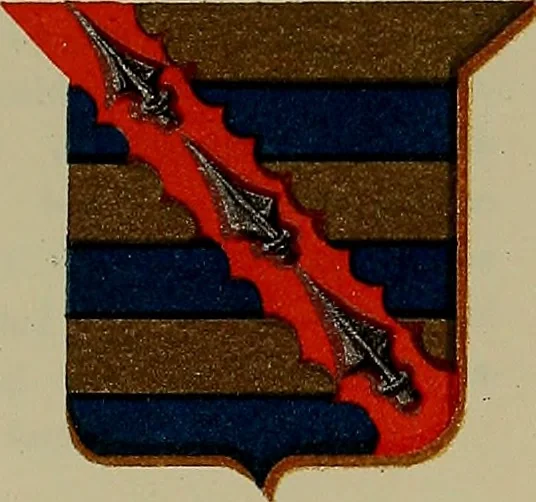 An illustration from America heraldica : a compilation of coats of arms, crests and mottoes of prominent American families settled in this country before 1800, 1889, leaf 126