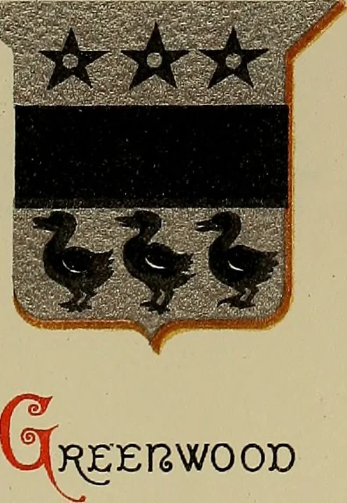 An illustration from America heraldica : a compilation of coats of arms, crests and mottoes of prominent American families settled in this country before 1800, 1889, leaf 126