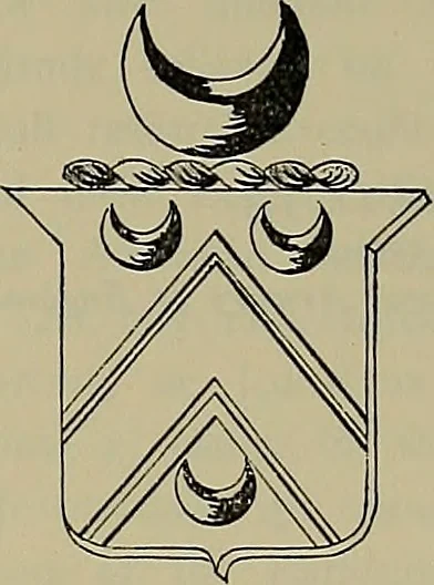 An illustration from America heraldica : a compilation of coats of arms, crests and mottoes of prominent American families settled in this country before 1800, 1889, leaf 128