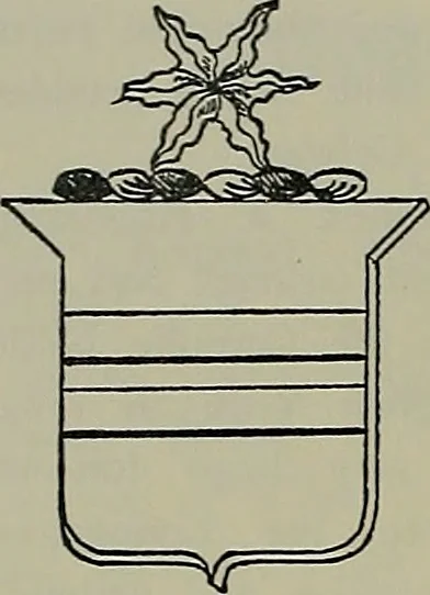 An illustration from America heraldica : a compilation of coats of arms, crests and mottoes of prominent American families settled in this country before 1800, 1889, leaf 135
