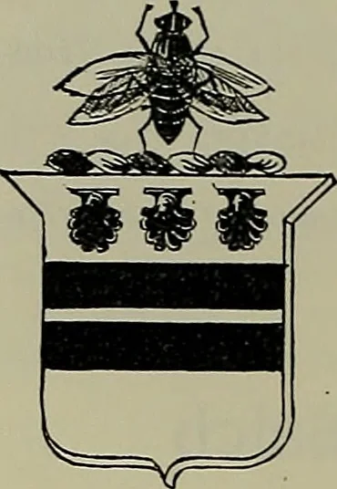 An illustration from America heraldica : a compilation of coats of arms, crests and mottoes of prominent American families settled in this country before 1800, 1889, leaf 137