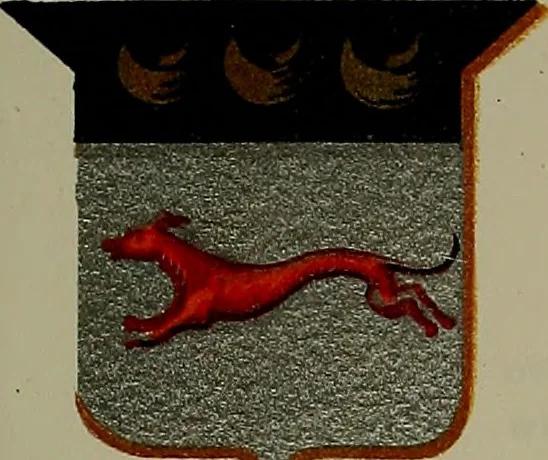 An illustration from America heraldica : a compilation of coats of arms, crests and mottoes of prominent American families settled in this country before 1800, 1889, leaf 142