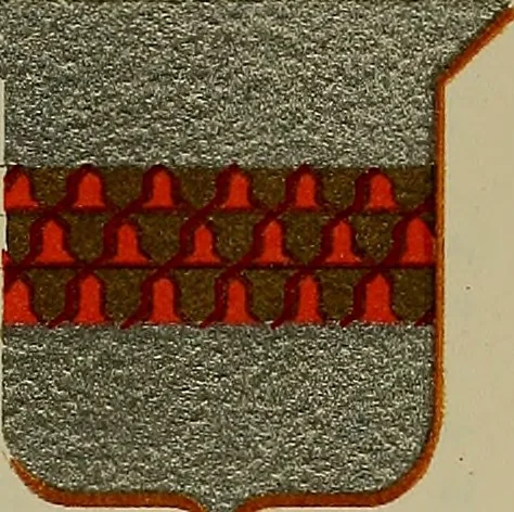 An illustration from America heraldica : a compilation of coats of arms, crests and mottoes of prominent American families settled in this country before 1800, 1889, leaf 142