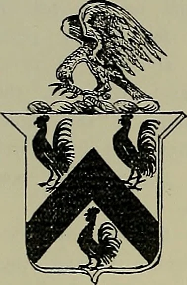An illustration from America heraldica : a compilation of coats of arms, crests and mottoes of prominent American families settled in this country before 1800, 1889, leaf 145