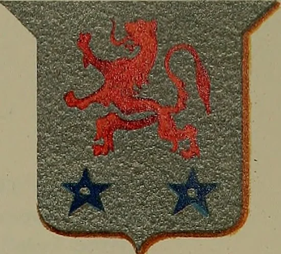 An illustration from America heraldica : a compilation of coats of arms, crests and mottoes of prominent American families settled in this country before 1800, 1889, leaf 156