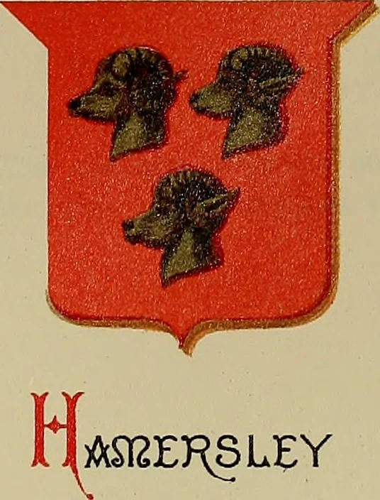 An illustration from America heraldica : a compilation of coats of arms, crests and mottoes of prominent American families settled in this country before 1800, 1889, leaf 156