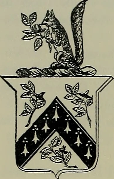An illustration from America heraldica : a compilation of coats of arms, crests and mottoes of prominent American families settled in this country before 1800, 1889, leaf 161