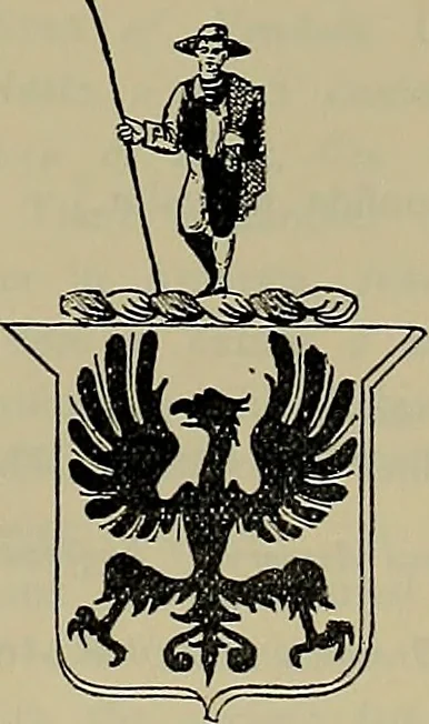 An illustration from America heraldica : a compilation of coats of arms, crests and mottoes of prominent American families settled in this country before 1800, 1889, leaf 162