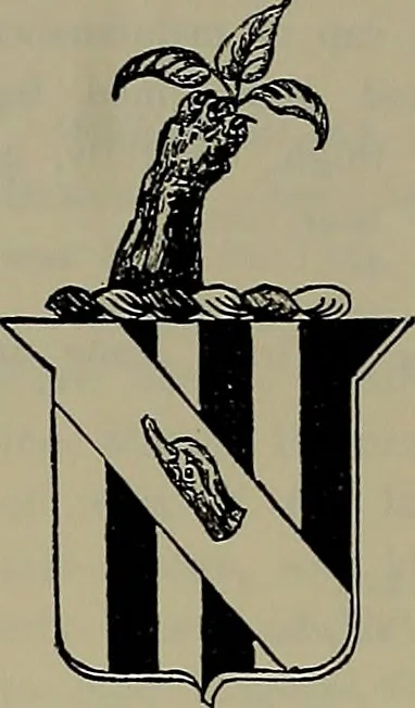 An illustration from America heraldica : a compilation of coats of arms, crests and mottoes of prominent American families settled in this country before 1800, 1889, leaf 164