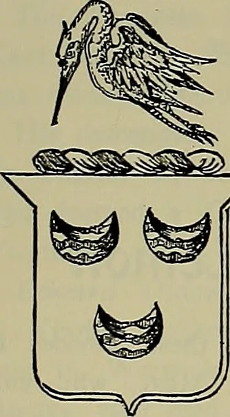 An illustration from America heraldica : a compilation of coats of arms, crests and mottoes of prominent American families settled in this country before 1800, 1889, leaf 166
