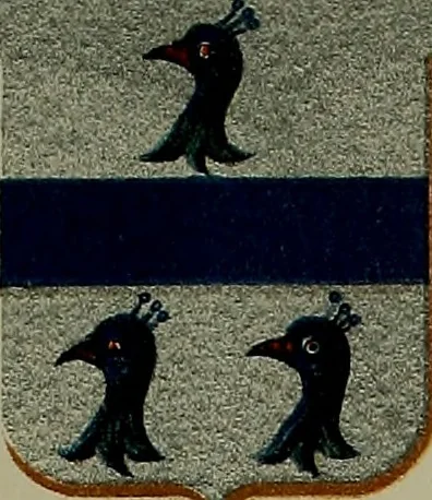 An illustration from America heraldica : a compilation of coats of arms, crests and mottoes of prominent American families settled in this country before 1800, 1889, leaf 172