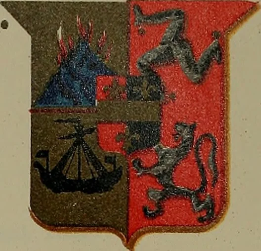 An illustration from America heraldica : a compilation of coats of arms, crests and mottoes of prominent American families settled in this country before 1800, 1889, leaf 172