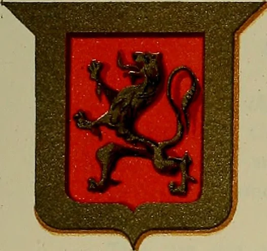 An illustration from America heraldica : a compilation of coats of arms, crests and mottoes of prominent American families settled in this country before 1800, 1889, leaf 172