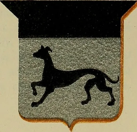 An illustration from America heraldica : a compilation of coats of arms, crests and mottoes of prominent American families settled in this country before 1800, 1889, leaf 172
